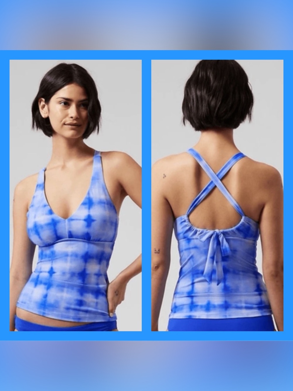 NWT ATHLETA H2ECO Bali Blue Plunge Tankini A-C